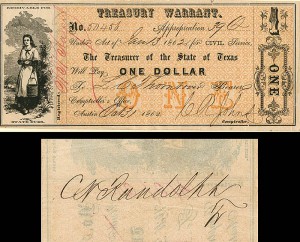 Treasury Warrant signed by C.H. Randolph - SOLD